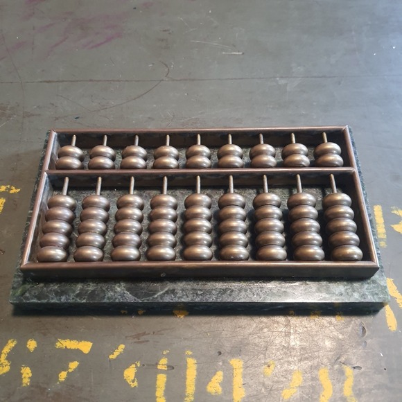 VTG Brass/Marble Tablet Calculator Adding Machine Abacus Decorative Crafts INC - Picture 2 of 5